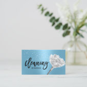 Huis schoonmaken Maid Service Elegant Blauw Visitekaartje (Staand voorkant)