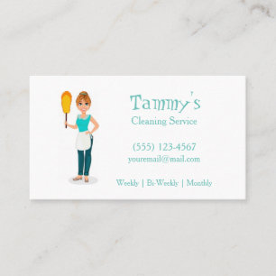Huis schoonmaken Meisje Service Visitekaartje