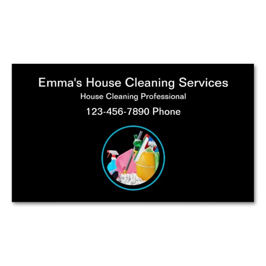 Huis schoonmaken Modern eenvoudig ontwerp Magnetisch Visitekaartje (Voorkant)