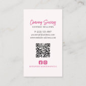 Huis Schoonmaken Roze Schoonmaak Logo QR Code Visitekaartje (Achterkant)