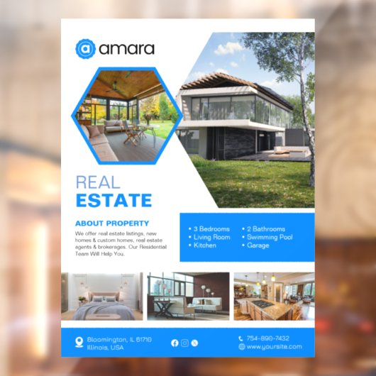 Huis te koop Custom Window Cling Raamsticker (Vel 2)