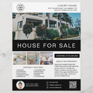Huis te Koop Makelaar Eigen Logo QR Flyer