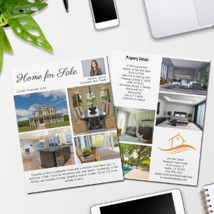Huis te Koop Vastgoedlijst 2-zijdige Foto Flyer