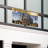 Huis te koop zwart goud spandoek (Buitenkant Gebouw)