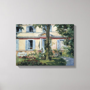 Huis te Rueil door Edouard Manet Canvas Afdruk