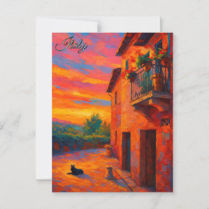  Huis Toscane Italië Retro Europa Reizen Briefkaart