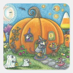 HUIS-, TRICK- EN TREATINGSTOESTELLEN VIERKANTE STICKER