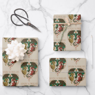 Huis van de Draak   Drakenschild Inpakpapier Vel