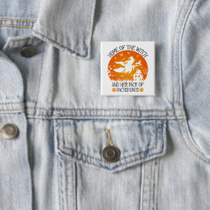 Huis van de Heks en Haar Meute Dachshonden Cool Vierkante Button 5,1 Cm