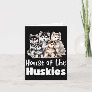 Huis Van De Huskies Knuffel Waterverf Puppy Huskie Kaart