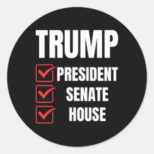 Huis van de Senaat van Trump President Ronde Sticker