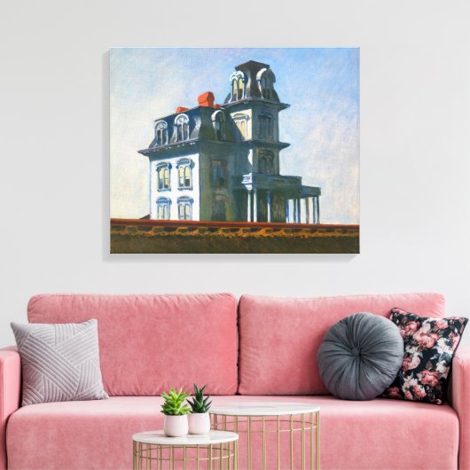 Huis van de spoorwegen | Edward Hopper | Canvas Afdruk (Insitu (Woonkamer))