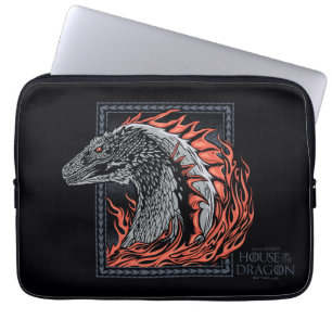 HUIS VAN DE TEKST Drakenprofiel bij ontvlammen Laptop Sleeve