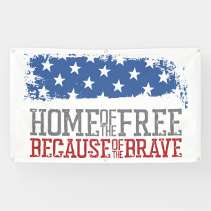 Huis van de vrije mensen dankzij de dapperen USA V Spandoek