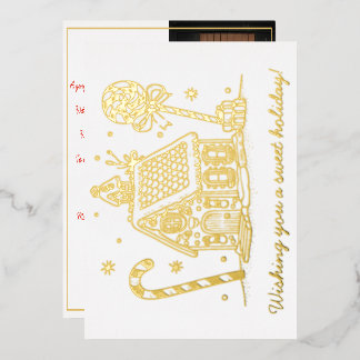 Huis van Gemberkoek | Eén foto  Folie Feestdagenkaart