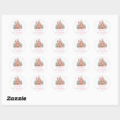 Huis van Gemberkoek Roze Kerst Verjaardag Ronde Sticker (Vel)