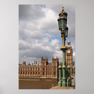 Huis van het parlement en Big Ben in Londen poster