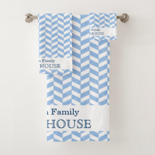 Huis van het Strand van de visgraat Blauw Wit de Bad Handdoek