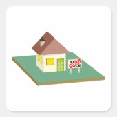 Huis verkocht vierkante sticker (Voorkant)