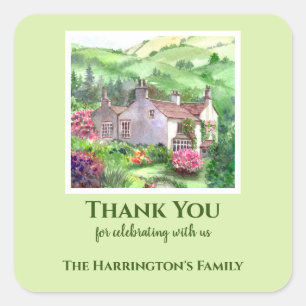 Huis verwarmend Rydal Mount William Wordsworth Hui Vierkante Sticker