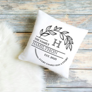 Huis Verwarming Familie Monogram Nieuw Huis Thuis Kussen
