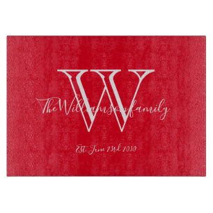 Huis Verwarmings Cadeau Monogram Familienaam Chic Snijplank