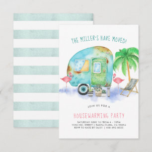 Huis Verwarmingsfeest Uitnodiging   Watercolor Tra