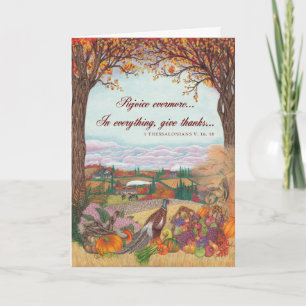 Huis voor van de Thanksgiving ~- Wenskaart Feestdagen Kaart