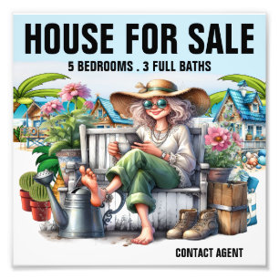 Huis voor verkoop foto afdruk