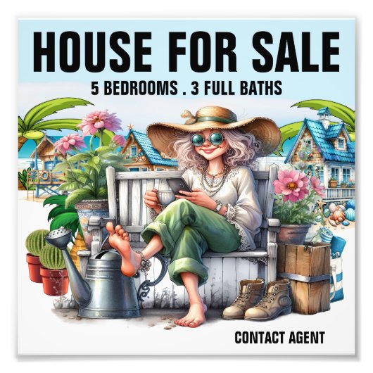 Huis voor verkoop foto afdruk (Voorkant)