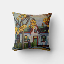 Huis & Vrouw Schilderen 16 "X 16" Sierkussen