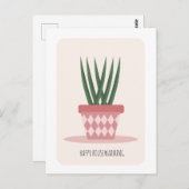 Huis warming Aloe Potted Plant Nieuw Huis Feest Po Briefkaart (Voorkant / Achterkant)
