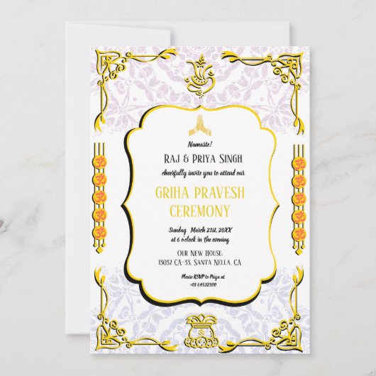 Huis Warming Griha Pravesh Krishna Uitnodiging (Voorkant)