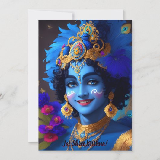 Huis Warming Griha Pravesh Krishna Uitnodiging (Achterkant)