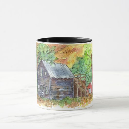 huis Waterverf landschap Mok (Midden)