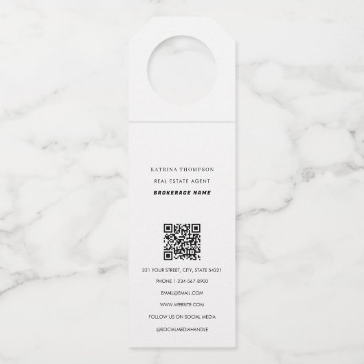 Huisagent Gefeliciteerd met de afsluiting Geschenk Flessenhanger (Achterkant)