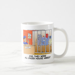 Huisarrest Grappige Politie Mokken T-shirts Kaarte