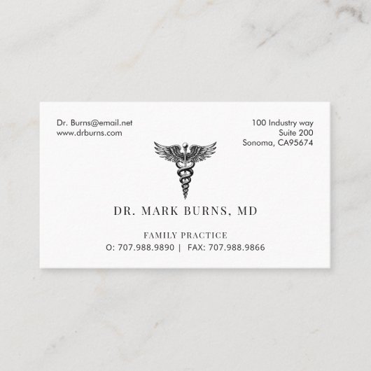 Huisartsenpraktijk Caduceus en afspraak Visitekaartje (Voorkant)