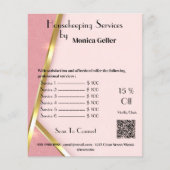 Huisbewaarderster Prijs Rose Goud Blush Qr Code Flyer (Voorkant)
