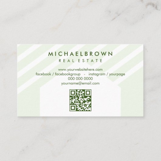 Huisdak Real Estate QR Code Visitekaartje (Achterkant)