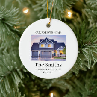 Huisdecoratie op basis van foto Eerste geschenk vo Keramisch Ornament