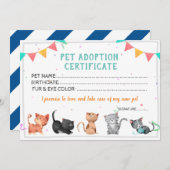 Huisdier Adoptie Certificaat sjabloon Kaart (Voorkant / Achterkant)
