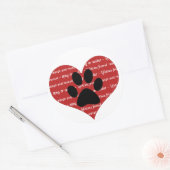 Huisdier adoptie, redding hart poot print sticker  (Envelop)
