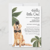 Huisdier Baby Shower Tropic Palm Golden Retriever  Kaart (Voorkant)