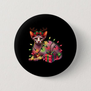 Huisdier Dierenvrienden Schattigee Sphynx Cat Rein Ronde Button 5,7 Cm