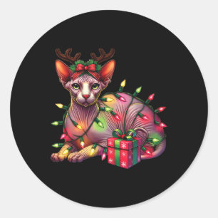 Huisdier Dierenvrienden Schattigee Sphynx Cat Rein Ronde Sticker