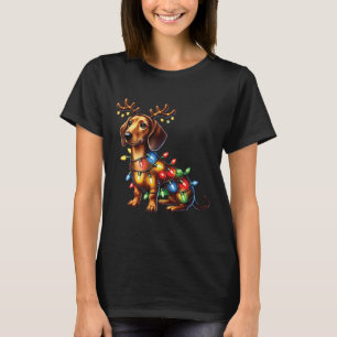 Huisdier Dierenvrienden Teckel Hond Rendier Antler T-shirt