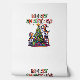 Huisdier Dierenvrienden Xmas Beagle Dogs Decoratin Behang