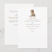 Huisdier Eenvoudige Zwart & Goud Tekst Trouwprogra (Voorkant / Achterkant)