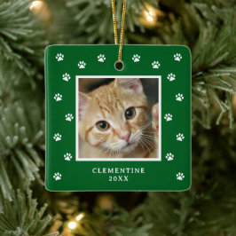 Huisdier Foto Kerst Ornament met Pootafdruk